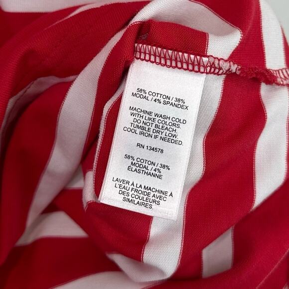 Vineyard Vines Casual Knits Striped Deluxe Tee Red White Preppy size Medium - Picture 4 of 6